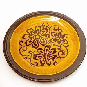 2 VTG Homer Laughlin Gold Glade Dinner Plates 1970